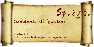 Szvoboda Ágoston névjegykártya